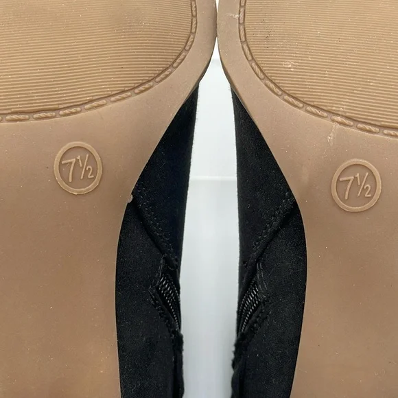 SM New York Barbie Black Suede Boots Braided Accent Ankle Boot 3” Heel - 7.5 - Picture 10 of 14